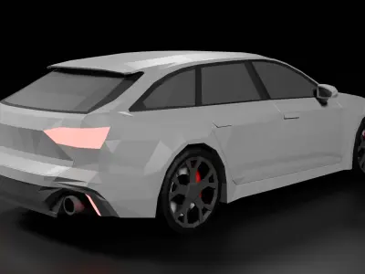 Audi RS6 lowpoly Low-poly 3D model