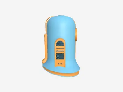 Old Diving Helmet C09 Blue Cartoon - Character Design Fashion Low-poly 3D model