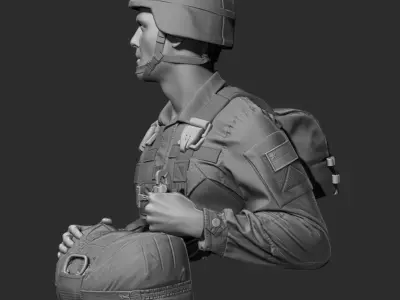Paratrooper bust 3D print model