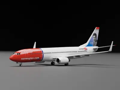 Boeing 737-800 Norwegian Airlines Livery  3D model
