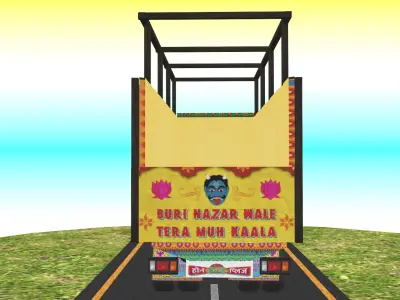Indian Truck Model 6 Low-poly 3D model
