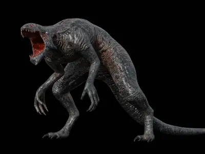 Mutant alien creature Low-poly 3D model