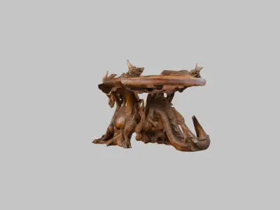 Medieval Dragon wooden Carved Table Low-poly 3D model