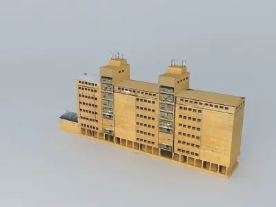 Sisak Harbor storage Low-poly 3D model