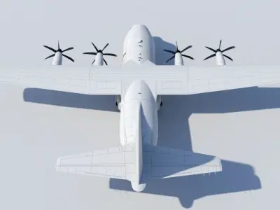 Hercules C-130J Static Blank Low-poly 3D model