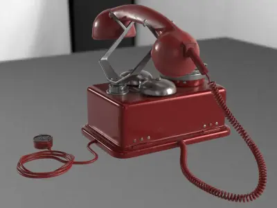 Vintage telephone Low-poly 3D model
