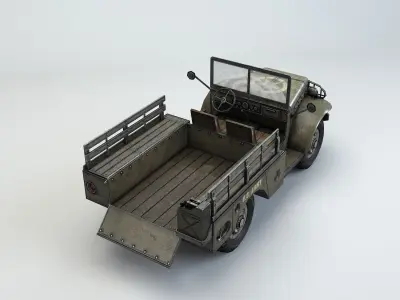 Low Poly Dodge WC Cargo Truck Low-poly 3D model