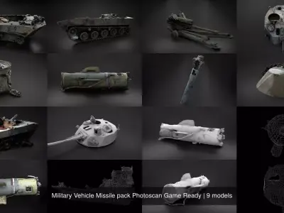 Military Vehicle Missile Pack Photoscan Game Ready