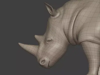 Rhinoceros Statue Free low-poly 3D model