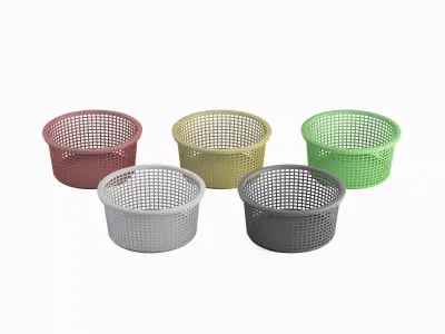 Laundry Plastic Basket Set Low-poly 3D model