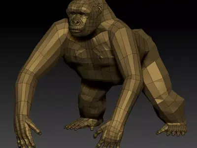 3D GORILLA LOWPOLY Low-poly 3D model