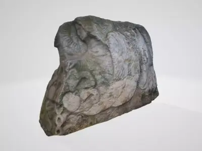 monument15 stone block with carvings 3D model