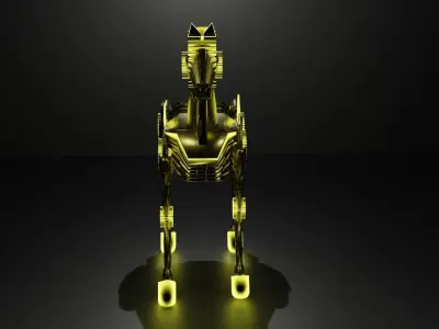  Robot horse Low-poly 3D model