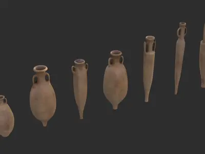 Amphora - Old Terracotta Low-poly 3D model