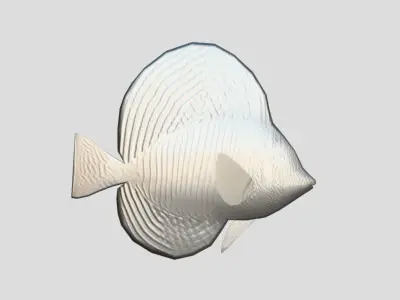 Sailfin Tang Realistic Animated Low-poly 3D model