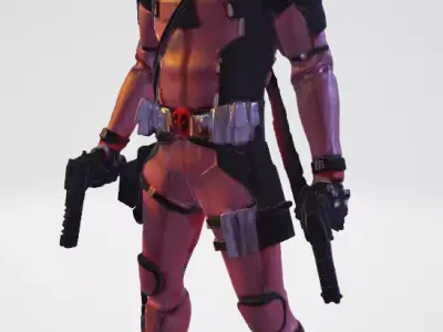 Deadpool Model fully free textured PBR Low-poly 3D model