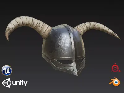 Viking Helmet Low-poly 3D model