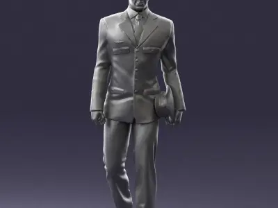 Male pilot in uniform 0296 3D Print Ready 3D print model