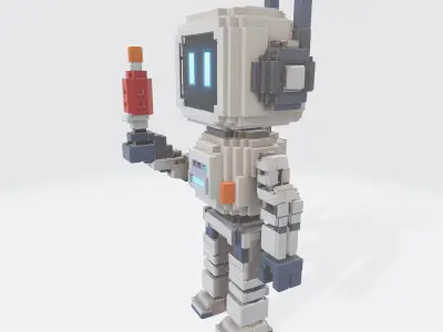 Robot Character N8 Low-poly 3D model