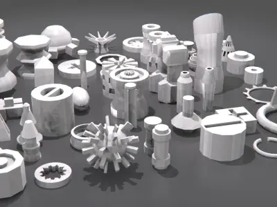 kitbash-small metal parts 3D model