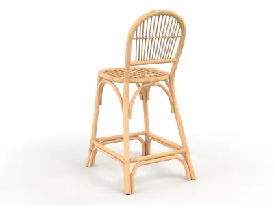 Modern Bohemian STOOL Rattan 3D model