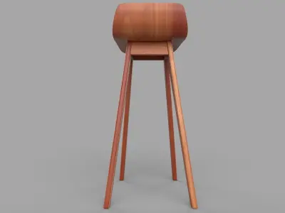 chair wooden stool 3D model