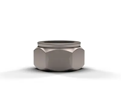 Hex Nut Low-poly 3D model Low-poly
