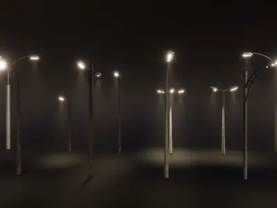 Game Ready Free Street Lights Pack Free low-poly 3D model