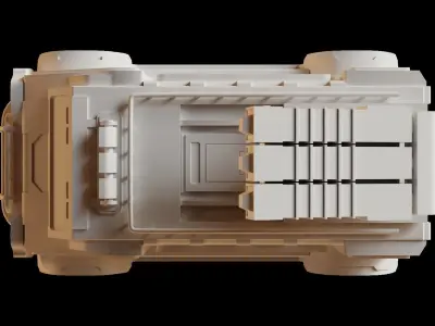 Sci-Fi military car Low-poly 3D model