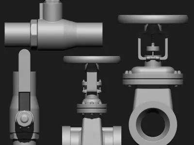 Plumbing Parts IMM Brush Pack 35 in One 3D model