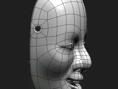 japanese woman mask 3D model