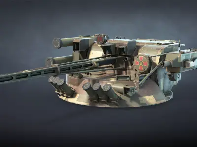 KBA-105 Shkval Combat Module Low-poly 3D model