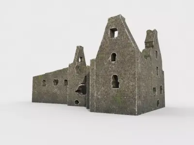 Dunskey Castle Low-poly 3D model
