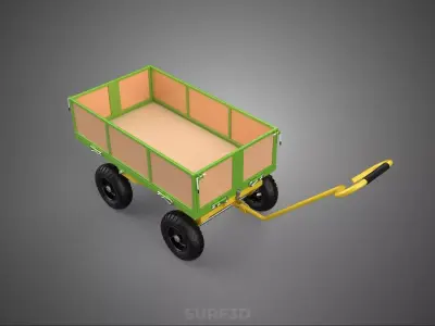 CART UTILITY WAGON HAND TRUCK DUMP TROLLEY TRANSPORT WHEELBARROW 3D model