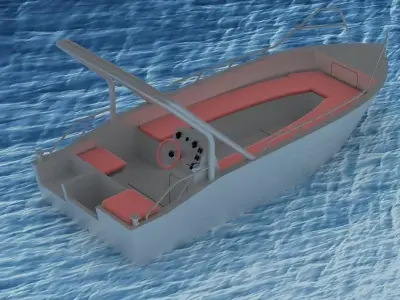 Aluminium boat 3D model