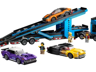 TwindBricks3D - 60408 Car Transporter Truck with Sports Cars  3D print model