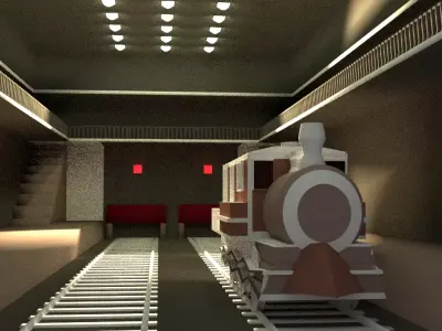 Train platform train platform 3D model not textured  Free 3D model