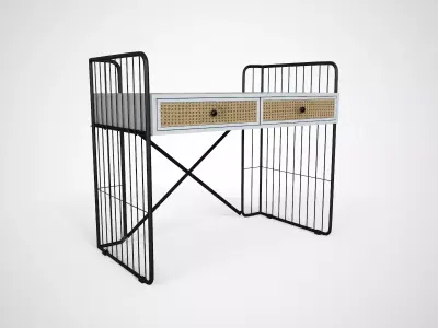 Royner study Table white finish Low-poly 3D model