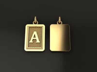 Antique Vintage Style Box Rectangle Letter Frame Pendant STYLE 3 3D print model