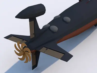 Submarine Low-poly 3D model