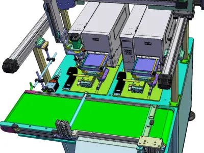 4-axis module printing and labeling machine 3D model