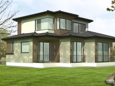House Low-poly 3D model 2