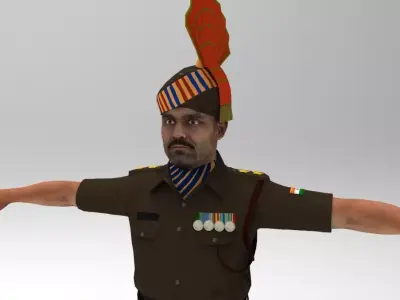 soldier indian Low-poly 3D model