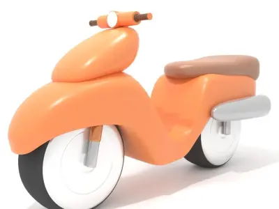 3D Cartoon Scooter Model 3D model