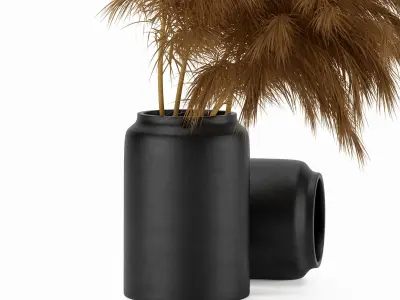 DECO VASE Tall Black Frost Free 3D model