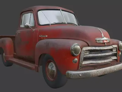 Vintage Rusty Pickup Truck 3D Model 3D model 35