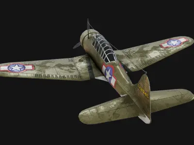 Douglas SBD Dauntless Low-poly 3D model