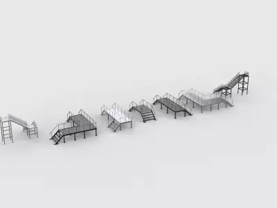 Industrial Staircases set  3D model