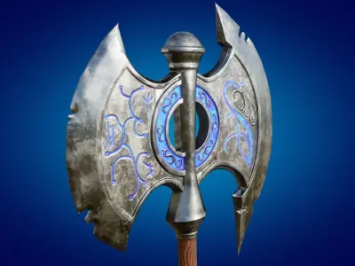 Weapon Axe ice crusher PBR low-poly game ready Low-poly 3D model
