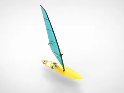 Wind surfing 3D model